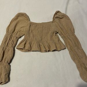 off the shoulder crop long sleeve